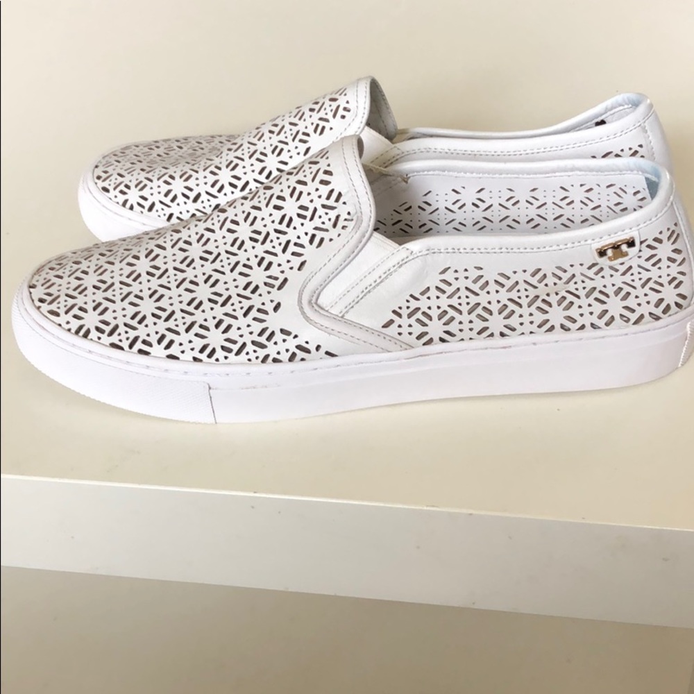 Tory Burch perforated slip on sneaker white size 9